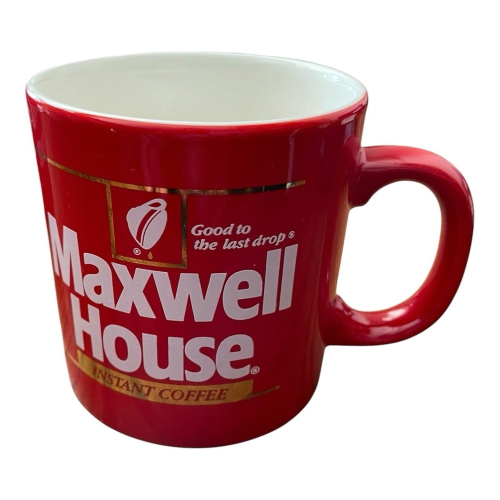 Vintage Maxwell House Coffee Cup Mug Good To The Last Drop Instant Coffee Red